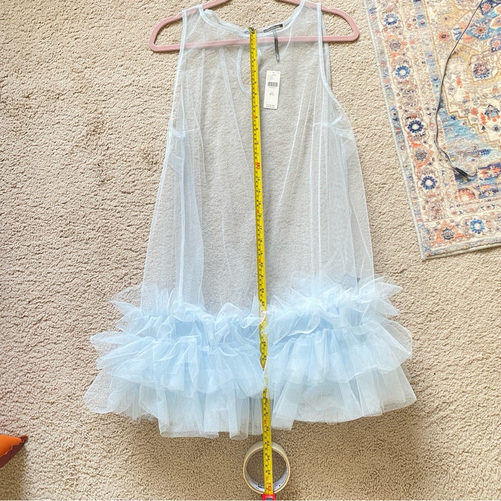 Anthropologie sheer tulle ruffle tunic size M/L - Picture 4 of 8